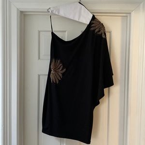 Beaded black mini dress